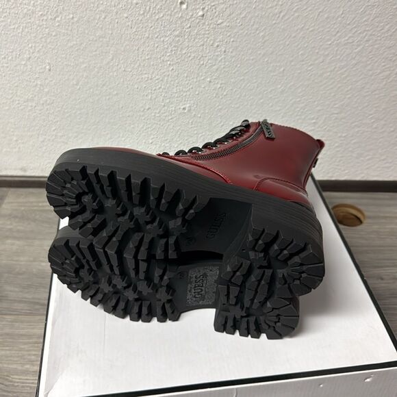 GUESS Fearne Combat Boot in Red - Picture 3 of 6